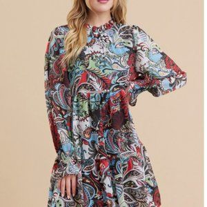 Jodifl Chiffon Paisley Layered Dress
